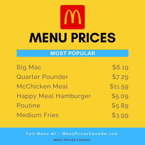 McDonald’s Menu & Prices in Canada 2022 Menu Prices Canada (2022)