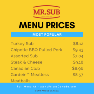 mister submarine menu